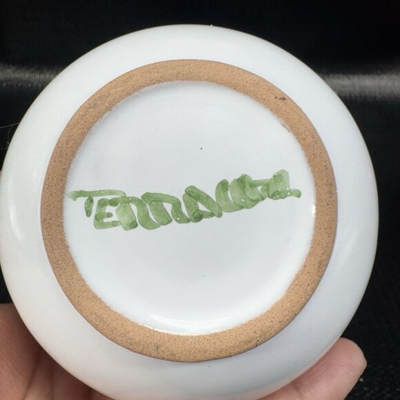 Hand Made Italian Art Pottery Signed TERRAGLIA Round Dish Bowl Vase Made Italy - Picture 5 of 9